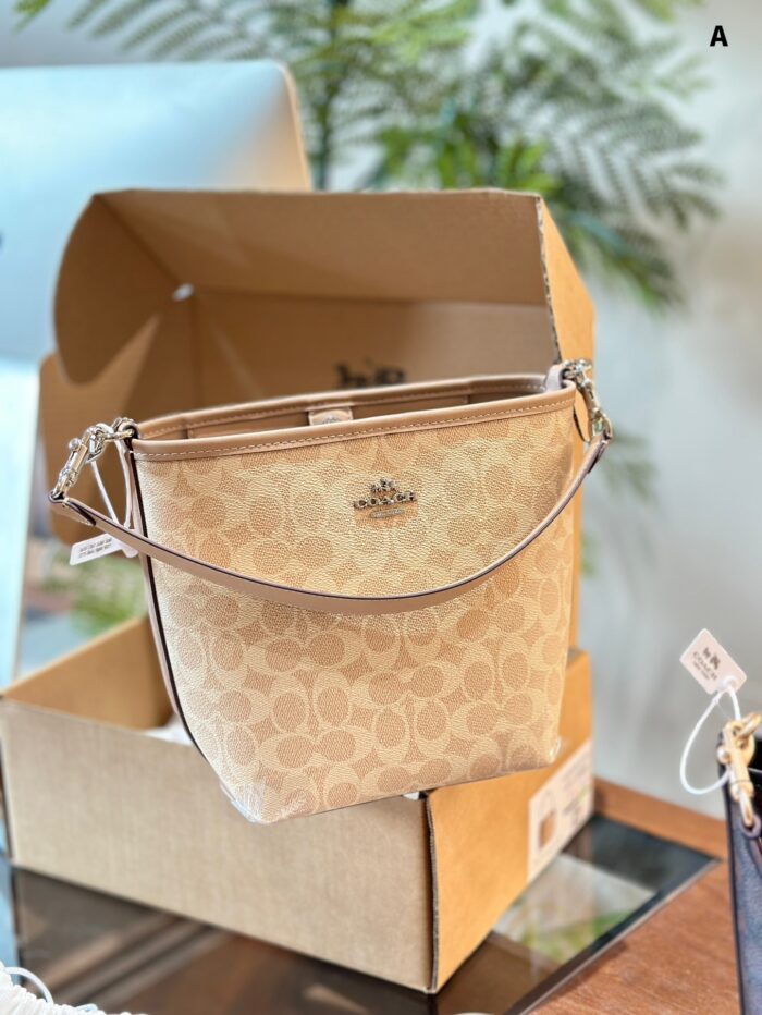 Coach Newcity Bucket Bag Dual-Strap Versatility Light Tea-Coloured New Shade Lightweight And Practical - Image 12