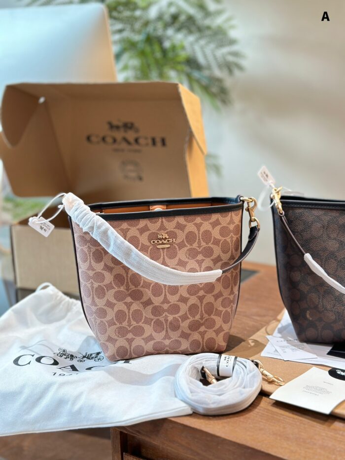 Coach Newcity Bucket Bag Dual-Strap Versatility Light Tea-Coloured New Shade Lightweight And Practical - Image 13