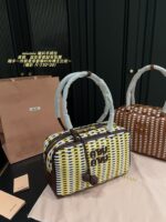 Miu Miu Woven Handle Bag Contrasting Colour Charm Casual, Holiday, Shopping - Image 2