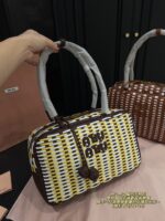 Miu Miu Woven Handle Bag Contrasting Colour Charm Casual, Holiday, Shopping - Image 6