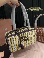 Miu Miu Woven Handle Bag Contrasting Colour Charm Casual, Holiday, Shopping - Image 8