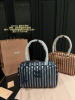Miu Miu Woven Handle Bag Contrasting Colour Charm Casual, Holiday, Shopping - Image 10