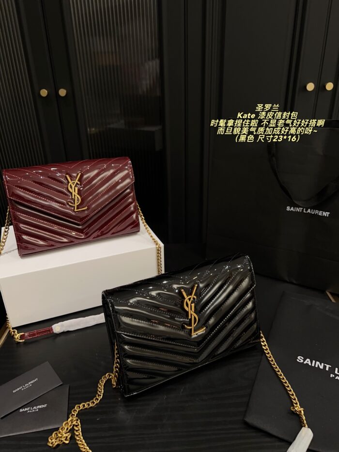 Yves Saint Laurent Kate Patent Leather Envelope Bag Stylish, Versatile And Elevates Your Aura - Image 2