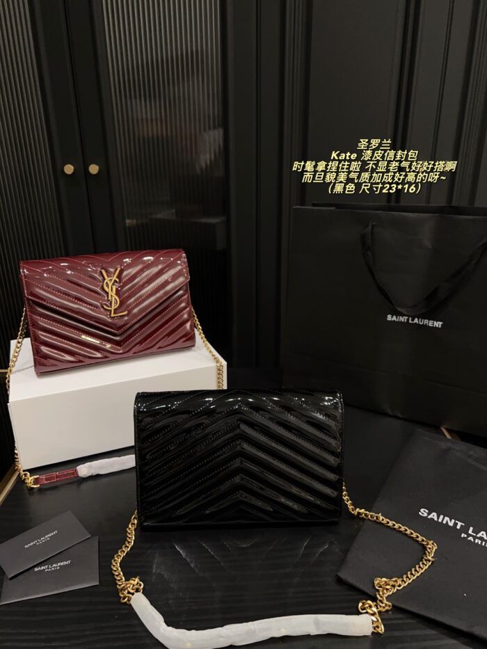 Yves Saint Laurent Kate Patent Leather Envelope Bag Stylish, Versatile And Elevates Your Aura - Image 9