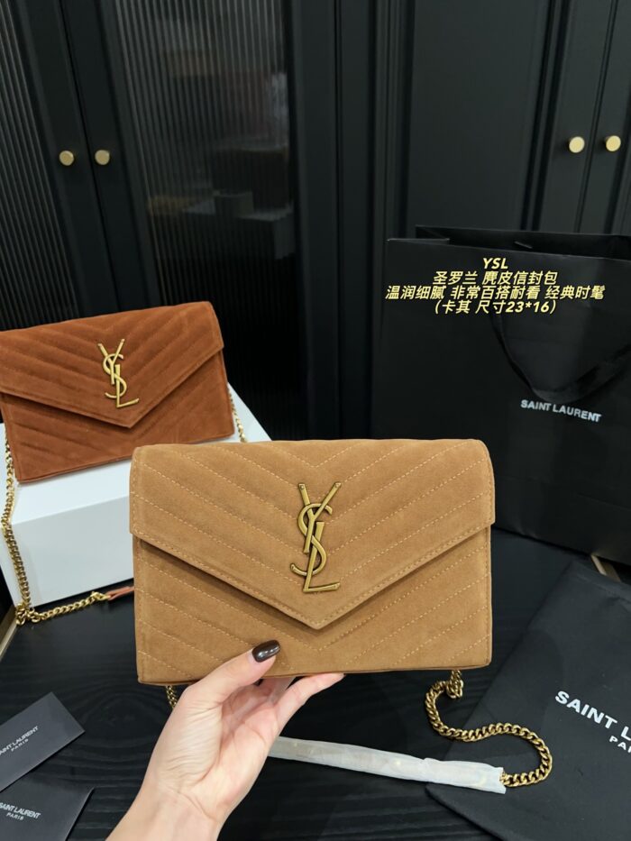 Yves Saint Laurent Suede Envelope Bag Soft And Refined, Versatile And Timeless - Image 2