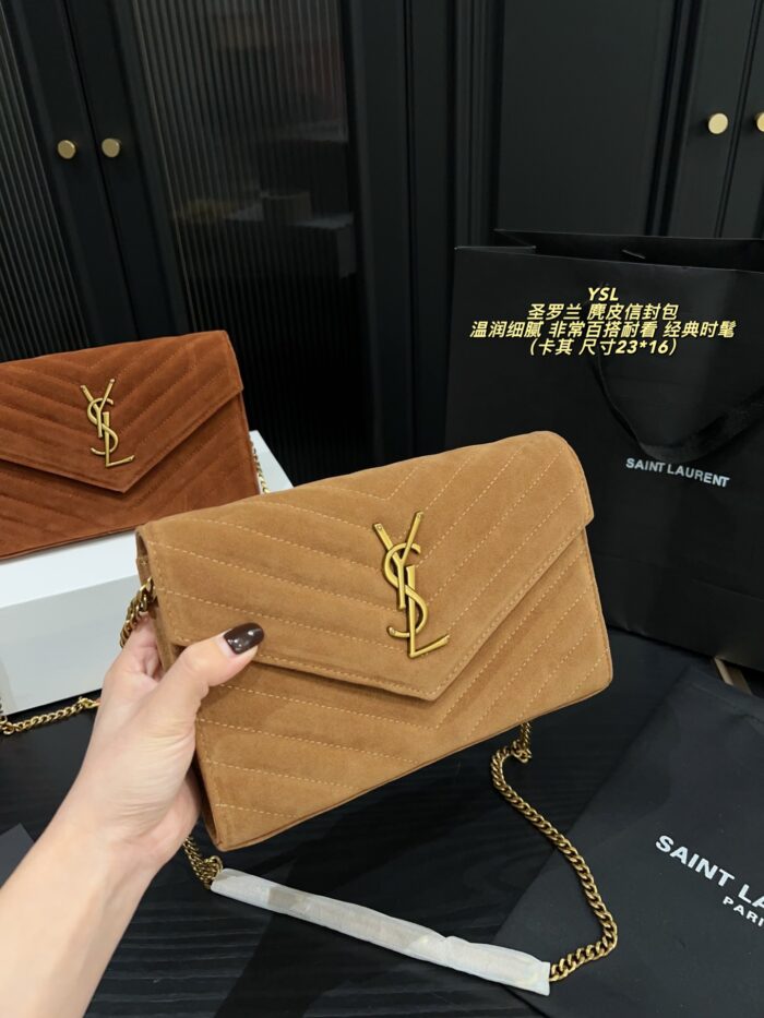 Yves Saint Laurent Suede Envelope Bag Soft And Refined, Versatile And Timeless - Image 3