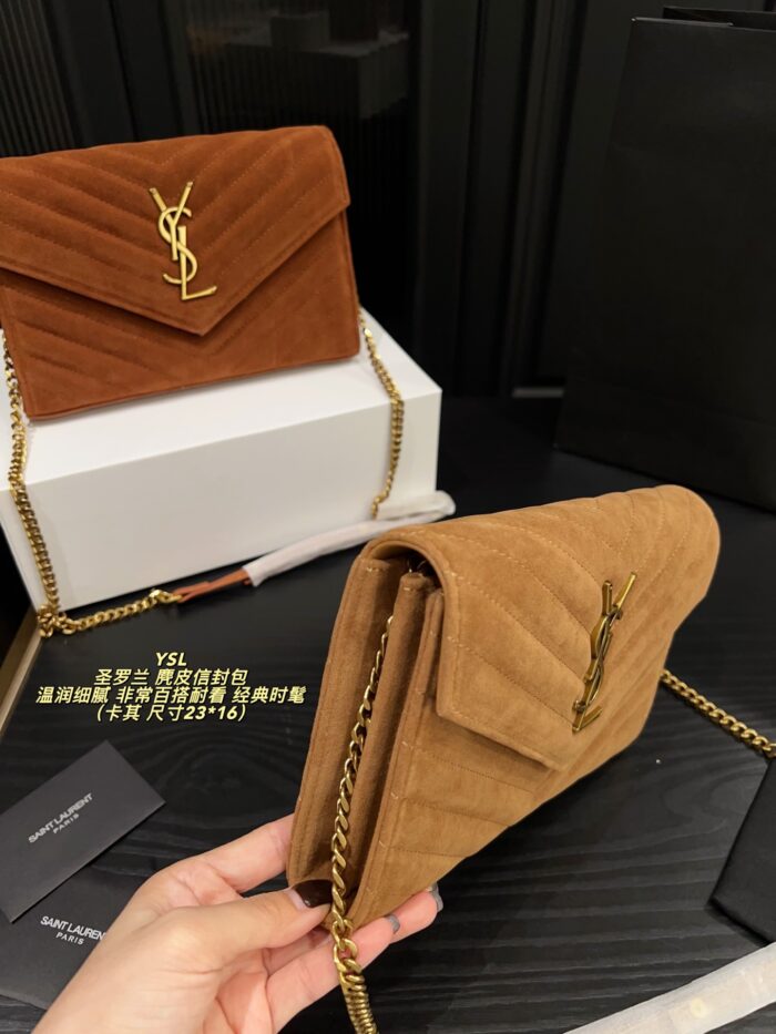 Yves Saint Laurent Suede Envelope Bag Soft And Refined, Versatile And Timeless - Image 4
