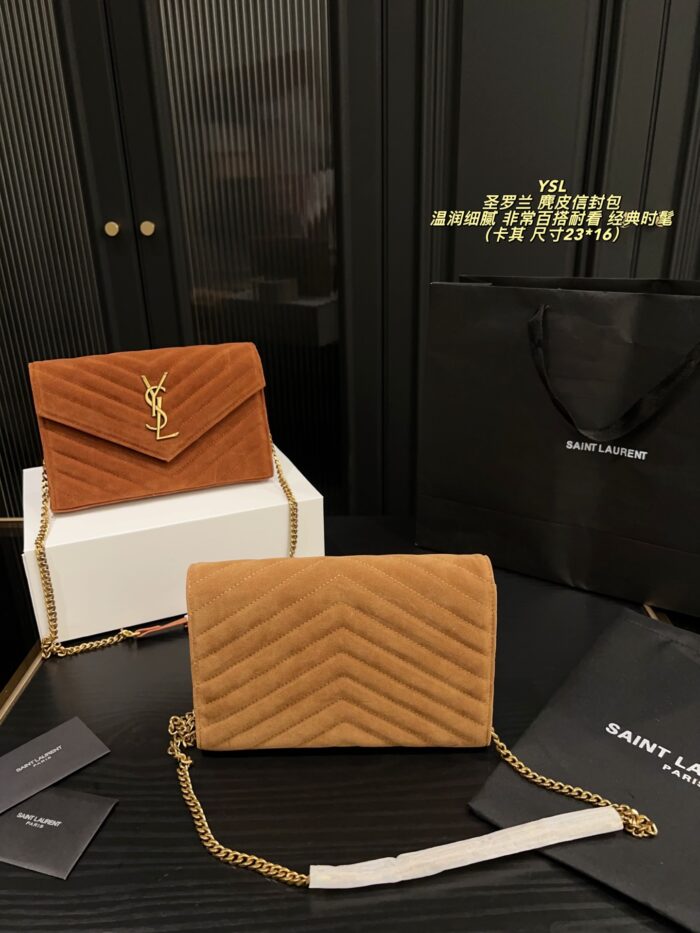Yves Saint Laurent Suede Envelope Bag Soft And Refined, Versatile And Timeless - Image 5