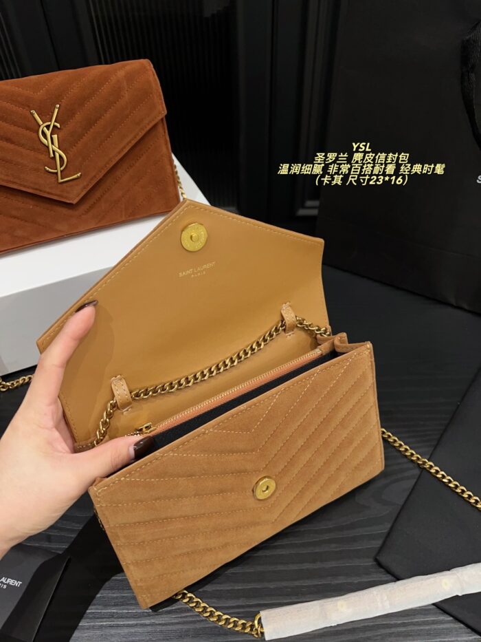 Yves Saint Laurent Suede Envelope Bag Soft And Refined, Versatile And Timeless - Image 6