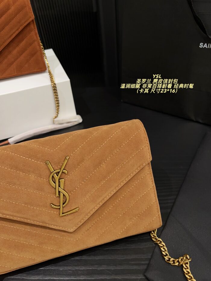 Yves Saint Laurent Suede Envelope Bag Soft And Refined, Versatile And Timeless - Image 7