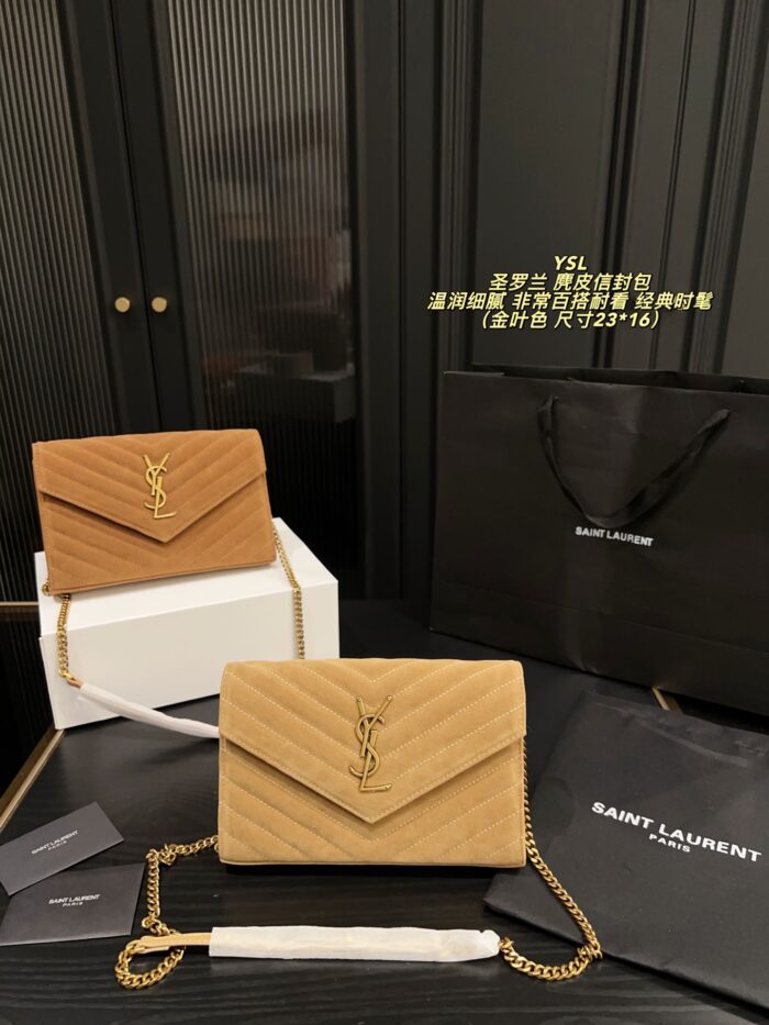 Yves Saint Laurent Suede Envelope Bag Soft And Refined, Versatile And Timeless - Image 12