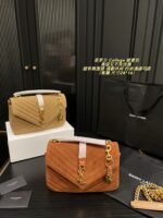 Yves Saint Laurent College Suede Messenger Bag Retro Elegance For Work, Leisure, And Versatile Styling - Image 11