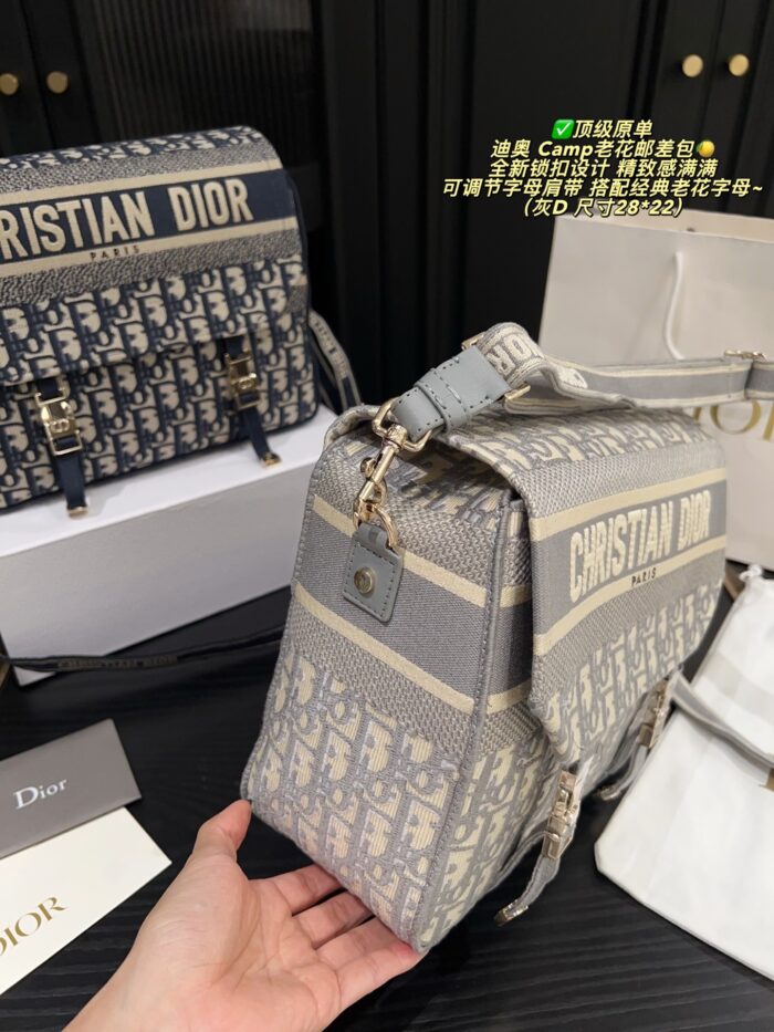 Dior Camp Vintage Print Messenger Bag New Buckle Closure Adjustable Shoulder Strap Lightweight With Generous Capacity - Image 4