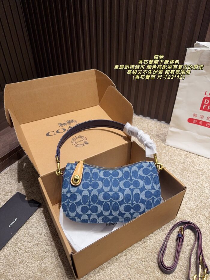 Coach Chambray Underarm Bag With Long Shoulder Strap Retro Elegance Single Shoulder Or Crossbody - Image 1