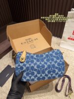 Coach Chambray Underarm Bag With Long Shoulder Strap Retro Elegance Single Shoulder Or Crossbody - Image 3