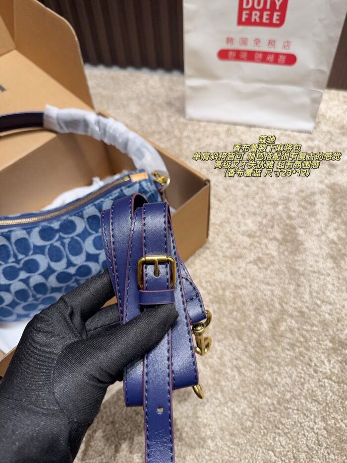 Coach Chambray Underarm Bag With Long Shoulder Strap Retro Elegance Single Shoulder Or Crossbody - Image 9