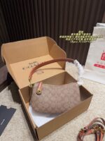 Coach Chambray Underarm Bag With Long Shoulder Strap Retro Elegance Single Shoulder Or Crossbody - Image 14