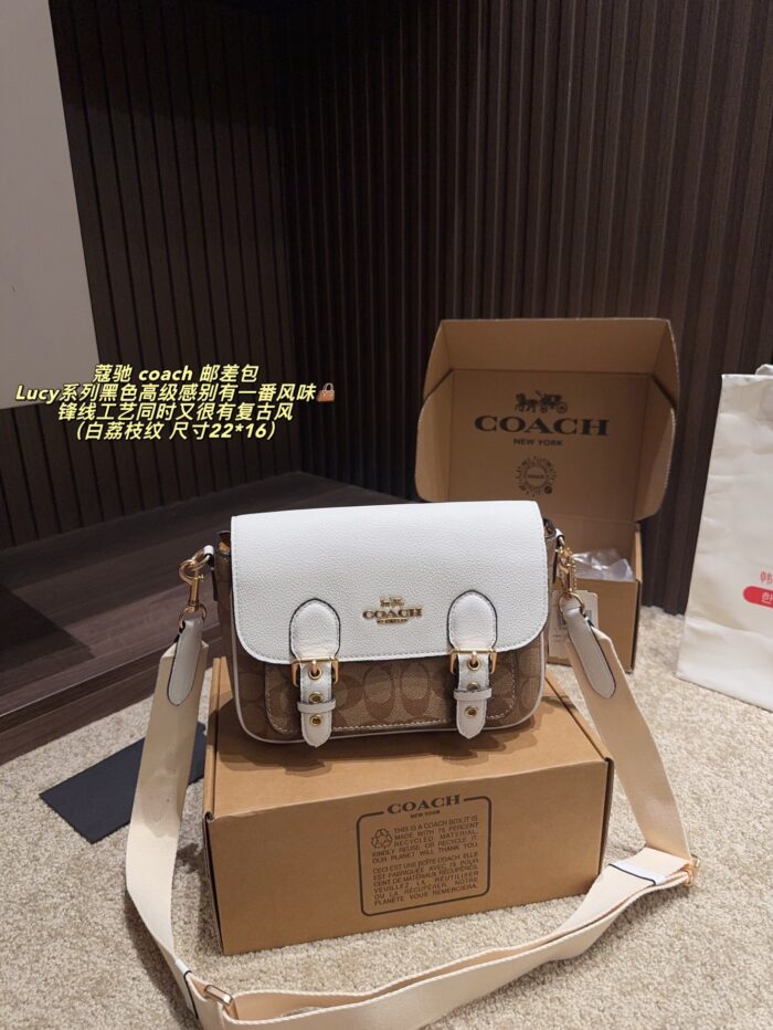 Coach Lucy Series Black Messenger Bag Genuine Leather Edging With Vintage-Inspired Sharp-Line Craftsmanship - Image 11