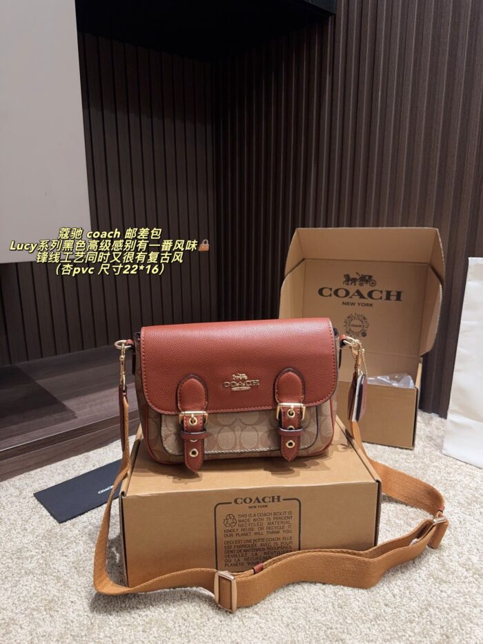 Coach Lucy Series Black Messenger Bag Genuine Leather Edging With Vintage-Inspired Sharp-Line Craftsmanship - Image 12