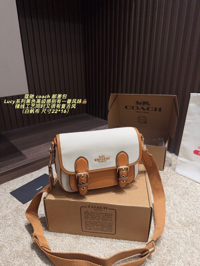 Coach Lucy Series Black Messenger Bag Genuine Leather Edging With Vintage-Inspired Sharp-Line Craftsmanship - Image 13