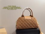 Chanel Bowling Bag Quadrant Double C Logo Spacious Yet Lightweight Chain Strap For Shoulder Or Crossbody Carry - Image 3