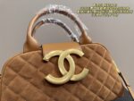 Chanel Bowling Bag Quadrant Double C Logo Spacious Yet Lightweight Chain Strap For Shoulder Or Crossbody Carry - Image 5
