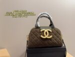 Chanel Bowling Bag Quadrant Double C Logo Spacious Yet Lightweight Chain Strap For Shoulder Or Crossbody Carry - Image 10