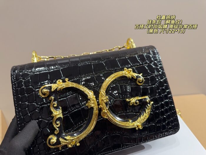 Dolce & Gabbana Dg Girls Crocodile-Embossed Chain Bag Versatile, Fashionable And Eye-Catching - Image 5