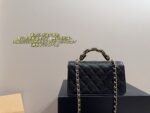 Chanel Handheld Accordion Bag Black Champagne Gold Multiple Compartments Long, Slim Silhouette - Image 3