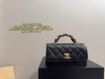 Chanel Handheld Accordion Bag Black Champagne Gold Multiple Compartments Long, Slim Silhouette - Image 13