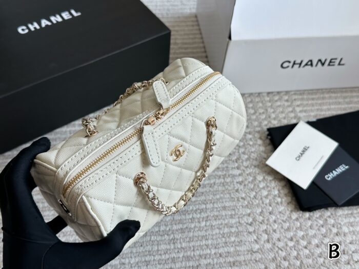 Chanel 25P Bowling Bag - Black With White Trim Boston Bag Carry Or Crossbody Comfortable And Durable Generous Capacity - Image 2