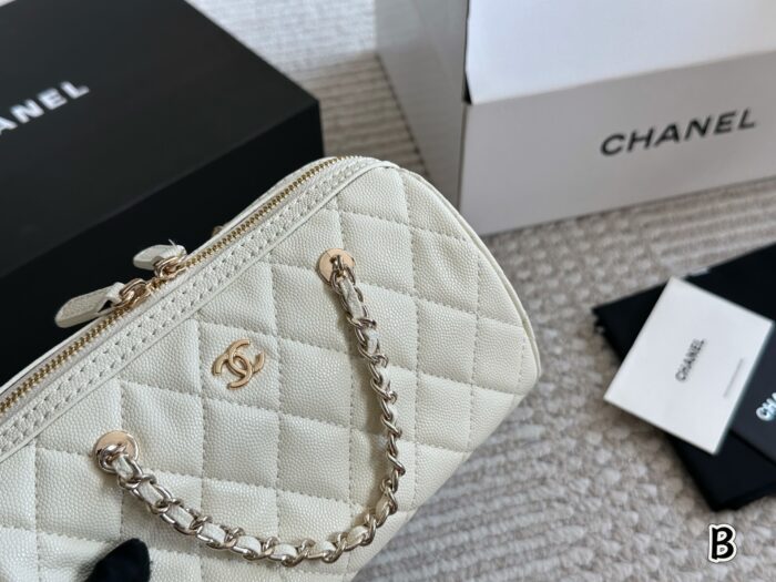 Chanel 25P Bowling Bag - Black With White Trim Boston Bag Carry Or Crossbody Comfortable And Durable Generous Capacity - Image 9