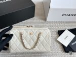 Chanel 25P Bowling Bag - Black With White Trim Boston Bag Carry Or Crossbody Comfortable And Durable Generous Capacity - Image 11