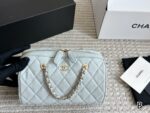 Chanel 25P Bowling Bag - Black With White Trim Boston Bag Carry Or Crossbody Comfortable And Durable Generous Capacity - Image 13