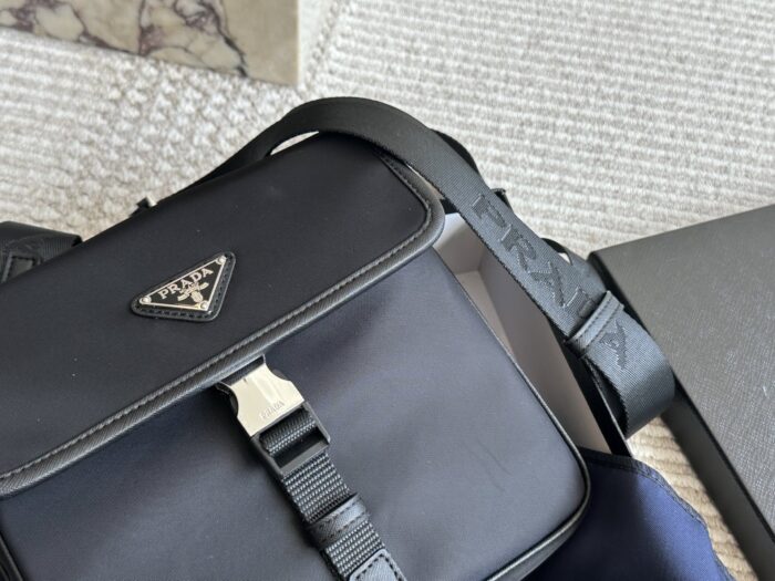 Prada 2022 Spring/Summer Collection Men'S Recycled Nylon Leather Crossbody Shoulder Bag - Image 2