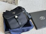 Prada 2022 Spring/Summer Collection Men'S Recycled Nylon Leather Crossbody Shoulder Bag - Image 9