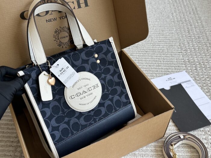 Coach Dempsey Tote - Classic Logo, Adorable Colourway, Small Size (Upgraded Version With Box) - Image 9
