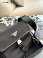 Prada 2022 Spring/Summer Collection Men'S Recycled Nylon Leather Crossbody Shoulder Bag - Image 3