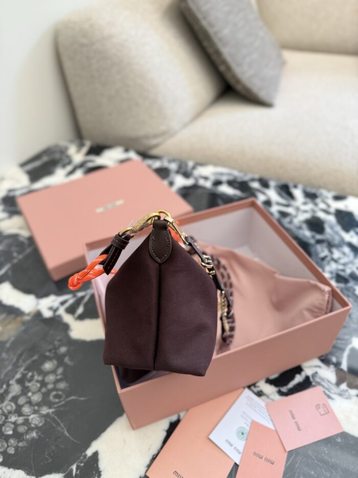 Miu Miu Burgundy Lunch Bag With Chain Detail - Image 3