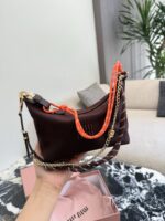 Miu Miu Burgundy Lunch Bag With Chain Detail - Image 9