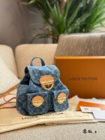 Louis Vuitton Monogram Denim Canvas Vintage Denim Backpack - Vintage Wash, Vvn Calfskin, Champagne-Coloured Hardware - Image 2