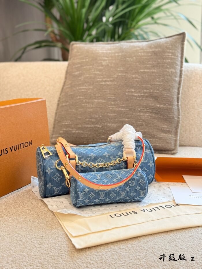 Louis Vuitton 24 Denim Monogram Babylone Mother-And-Child Shoulder Bag Lightweight And Spacious - Image 1