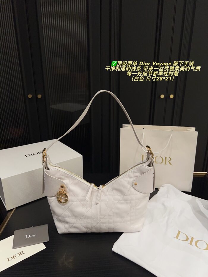 Dior Voyage Underarm Handbag Clean Lines, Elegant And Fashionable - Image 12
