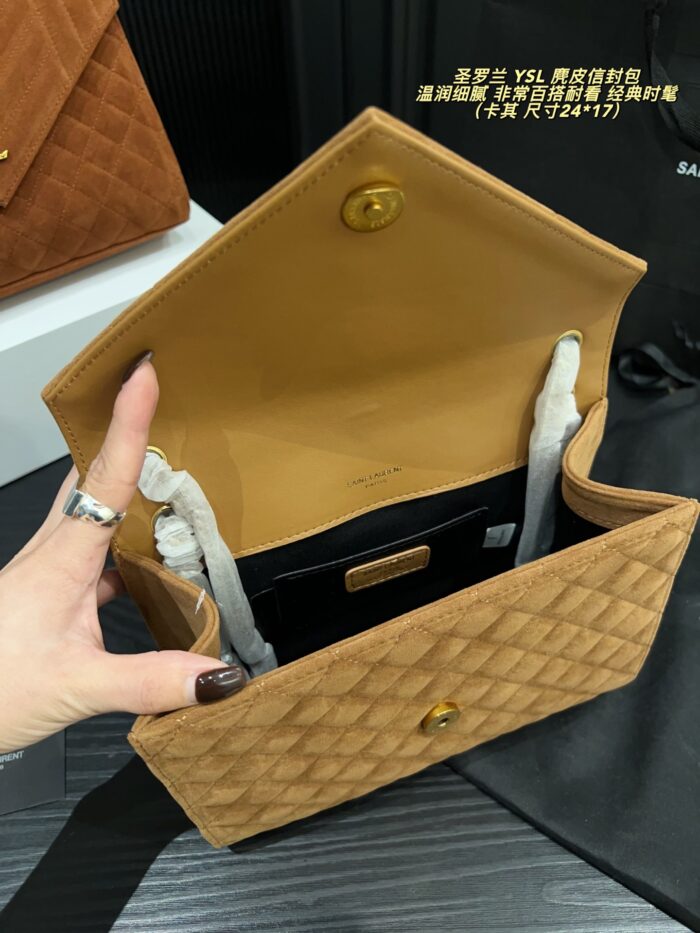 Yves Saint Laurent Suede Envelope Bag Soft And Refined, Versatile And Timelessly Chic - Image 5