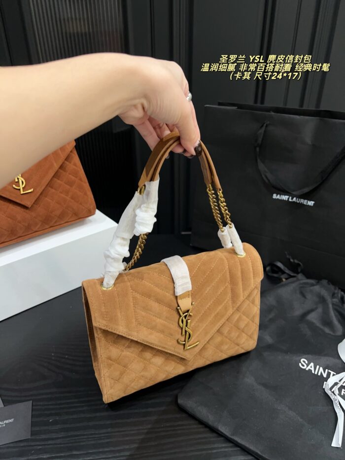 Yves Saint Laurent Suede Envelope Bag Soft And Refined, Versatile And Timelessly Chic - Image 6