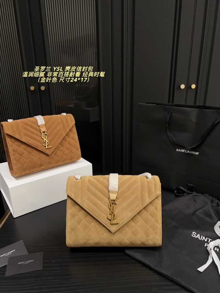 Yves Saint Laurent Suede Envelope Bag Soft And Refined, Versatile And Timelessly Chic - Image 13