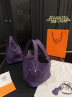 Hermes Cargo Tote Bag Iris Purple Classic And Sophisticated, Elevating Your Style - Image 2