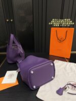 Hermes Cargo Tote Bag Iris Purple Classic And Sophisticated, Elevating Your Style - Image 5