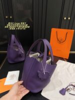 Hermes Cargo Tote Bag Iris Purple Classic And Sophisticated, Elevating Your Style - Image 7