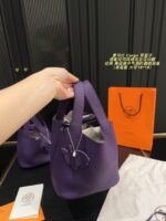 Hermes Cargo Tote Bag Iris Purple Classic And Sophisticated, Elevating Your Style - Image 8